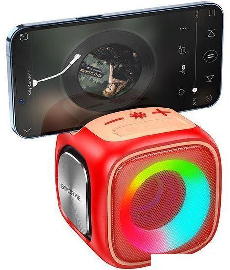 Беспроводная колонка Borofone BR29 (красный/розовый)- фото2