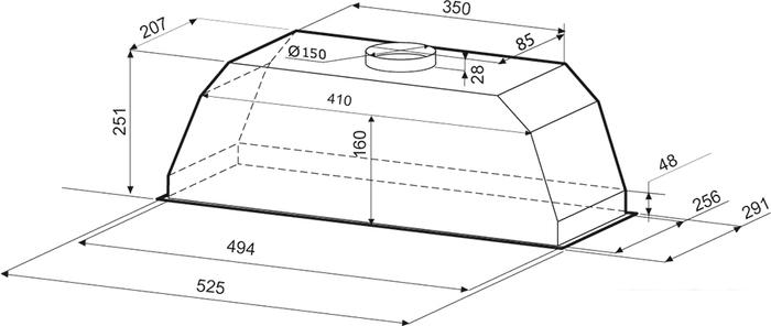 Кухонная вытяжка Krona Ameli 600 black PB- фото2