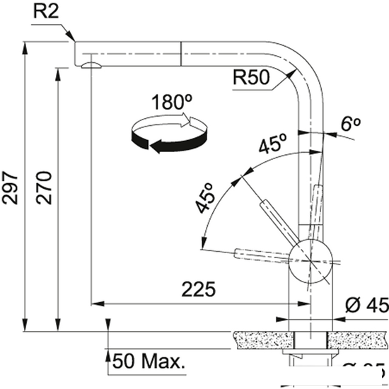 Смеситель Franke Atlas Neo Pull Out (черный)- фото2