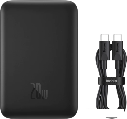 Внешний аккумулятор Baseus Magnetic Mini Wireless Fast Charge Power Bank 10000mAh 20W (черный)- фото