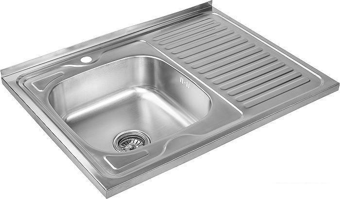 Кухонная мойка Saniteco 8060S-L (с сифоном)- фото3