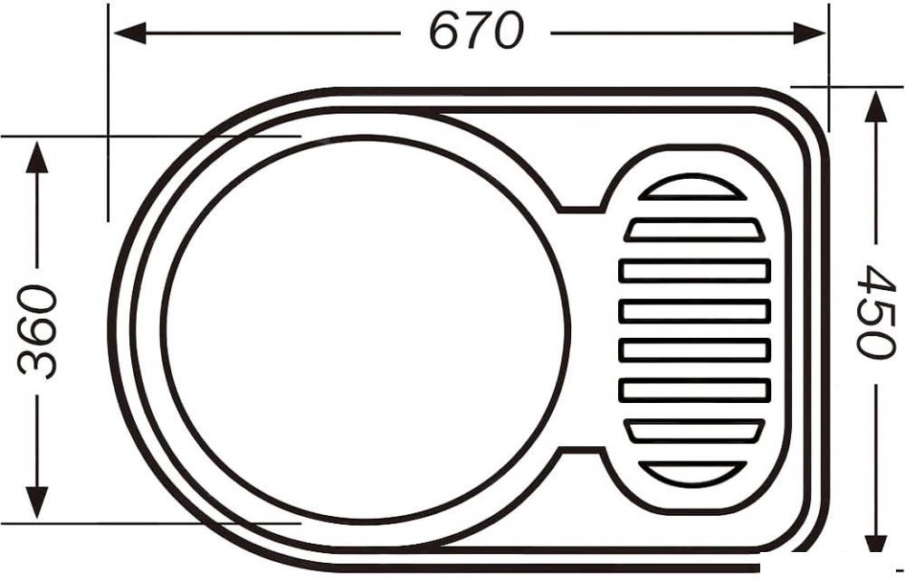 Кухонная мойка Premial PL 6745 (матовая, 0.8 мм)- фото2