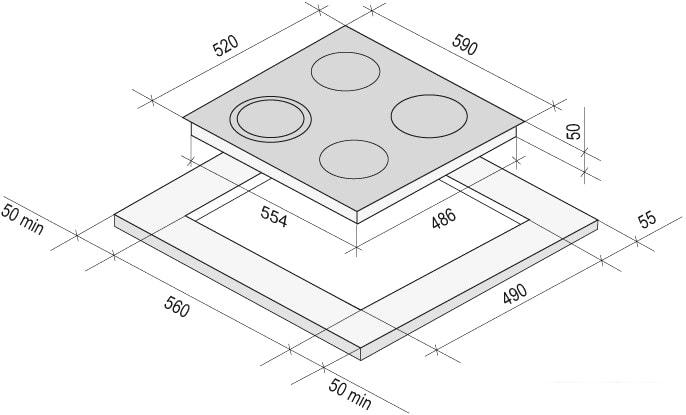 Варочная панель Krona Orsa 60 BL- фото2
