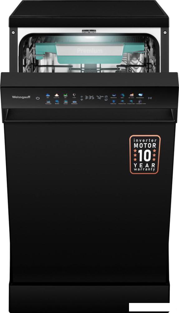 Отдельностоящая посудомоечная машина Weissgauff DW 4539 Inverter Touch AutoOpen Black- фото