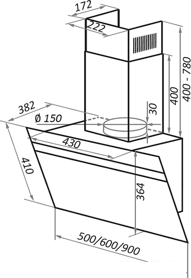 Кухонная вытяжка MAUNFELD Medway 60 (белый/сатин)- фото2