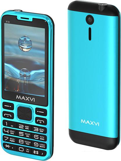 Мобильный телефон Maxvi X10 (голубой)- фото
