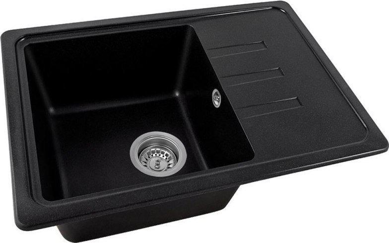 Кухонная мойка Saniteco Rosa (оникс с сифоном)- фото2