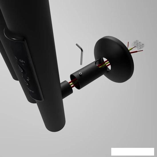 Полотенцесушитель Маргроид Ferrum Inaro СНШ 120x6 6 крючков (черный матовый, таймер справа)- фото2