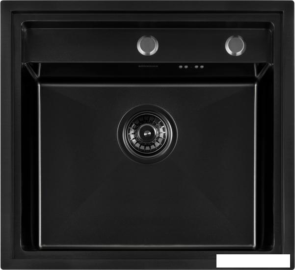 Кухонная мойка ARFEKA AF 520*490 Black PVD Nano- фото