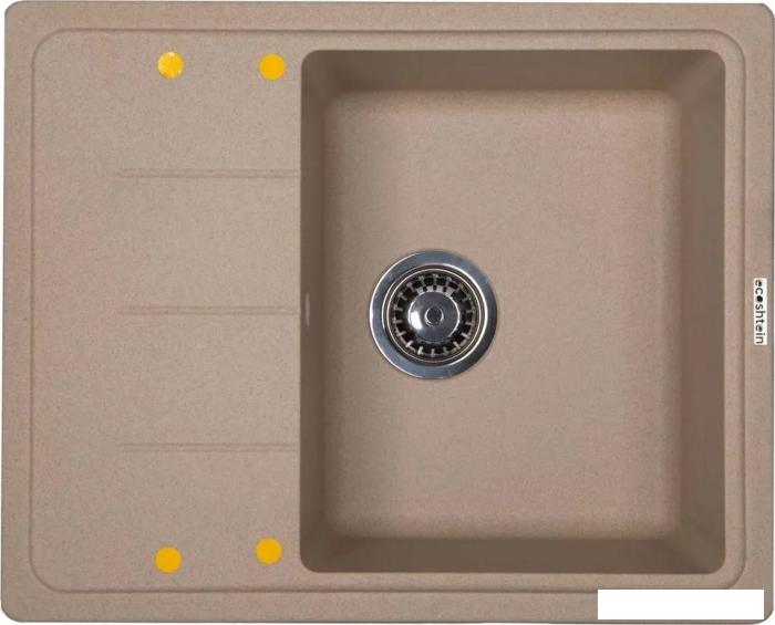 Кухонная мойка Ecoshtein Rechteck 620 (бежевый)- фото