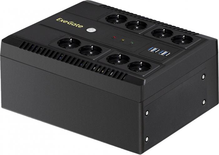 Источник бесперебойного питания ExeGate Neo NNB-1000.LED.AVR.8SH.CH EX293855RUS- фото