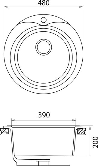 Кухонная мойка GranFest Rondo GF-R480- фото2