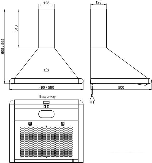 Кухонная вытяжка Elikor Сатурн 60П-180-В1Л (белый/золотой)- фото2