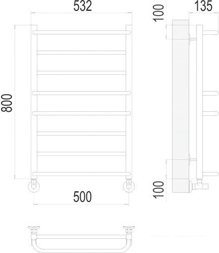 Полотенцесушитель TERMINUS Евромикс П8 500x800 нп- фото3