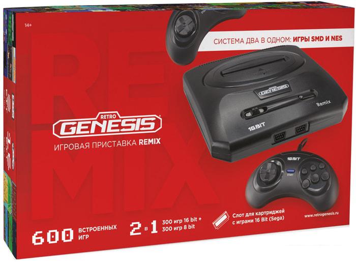 Игровая приставка Retro Genesis Remix 8+16 Bit (2 геймпада, 600 игр)- фото