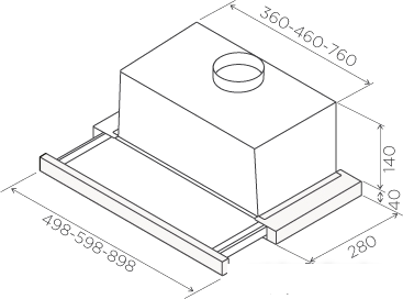 Кухонная вытяжка Jetair Orion LX/GR/F/60/VT (PRF0099876)- фото3