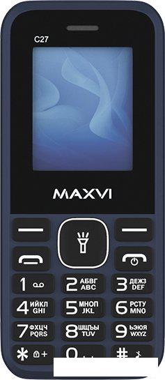 Кнопочный телефон Maxvi C27 (синий)- фото3
