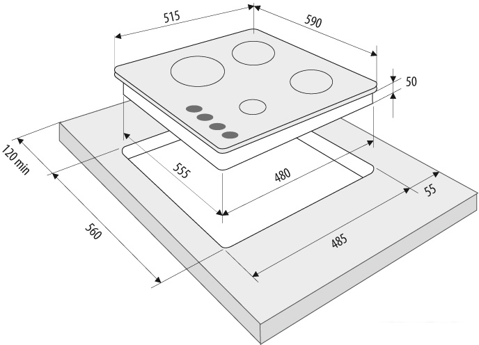 Варочная панель Krona Calore 60 IX- фото3