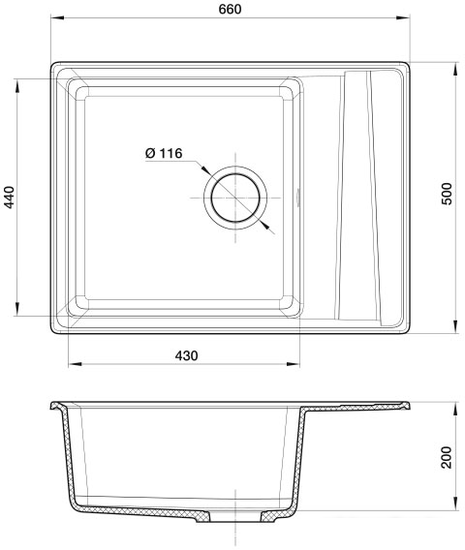 Кухонная мойка GranFest GF-LV-660L (песочный)- фото4