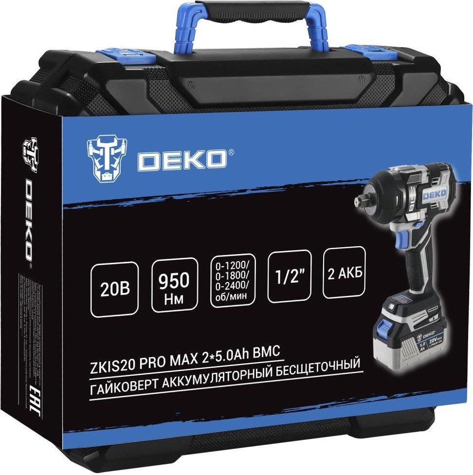 Гайковерт Deko ZKIS20 Pro Max 083-1088 (с 2-мя АКБ, кейс)- фото4