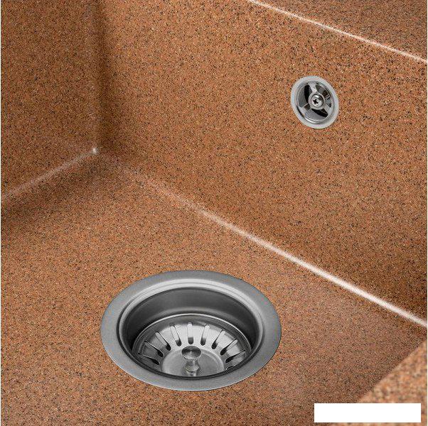 Кухонная мойка Saniteco Fama (терракот с сифоном)- фото3