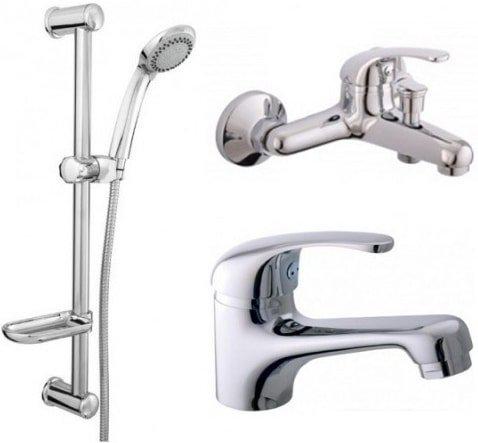 Комплект смесителей Rubineta Optima 10 + Optima 18 + Varianta Delta 625105- фото