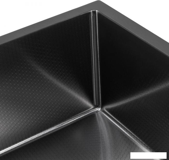 Кухонная мойка ARFEKA ECO AR 450*450 BLACK PVD NANO DECOR- фото4