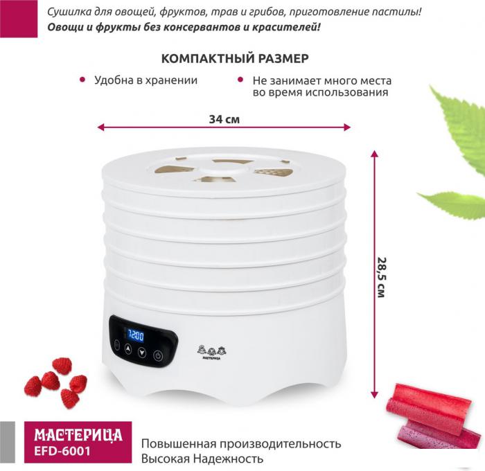 Сушилка для овощей и фруктов Мастерица EFD-6001- фото2