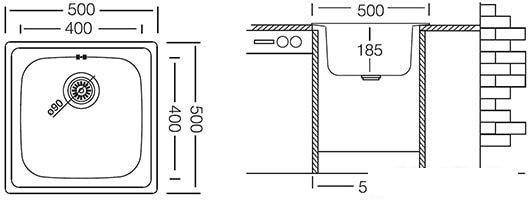 Кухонная мойка Ukinox Гранд GRP500.500-GT8K-C- фото2