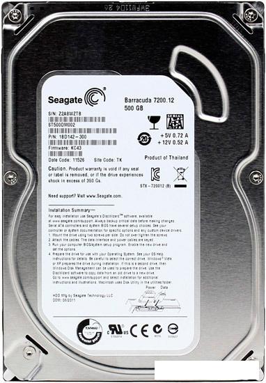 Жесткий диск Seagate Barracuda 7200.12 500GB (ST500DM002)- фото