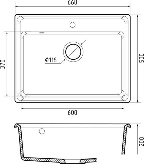 Кухонная мойка GranFest GF-LV-660 (кашемир)- фото3