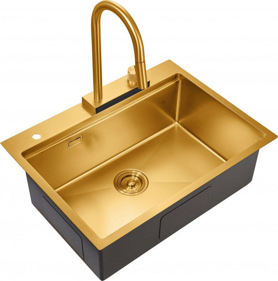 Кухонная мойка Milacio Denia 68 Steel MC.77418 (золото)- фото2