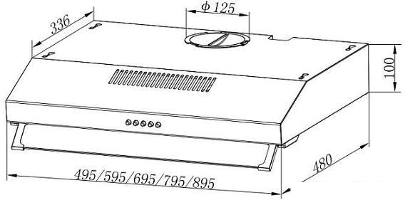 Кухонная вытяжка Evelux Ulla 60 W- фото2