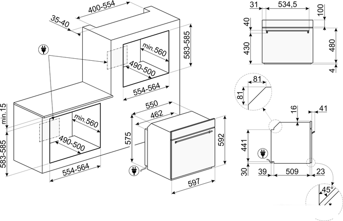 Электрический духовой шкаф Smeg SOP6302TX- фото2
