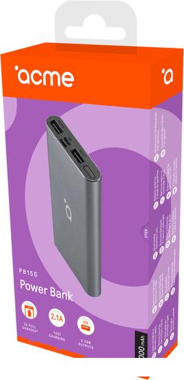 Внешний аккумулятор ACME PB15G 10000mAh (серый космос)- фото4