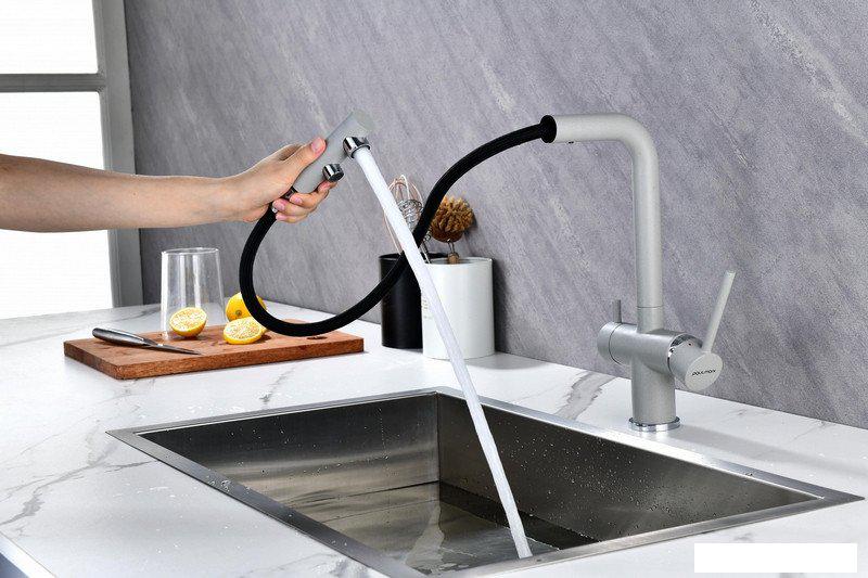 Смеситель Paulmark Serpentine SE213222-GRS (серый/серый дым)- фото4