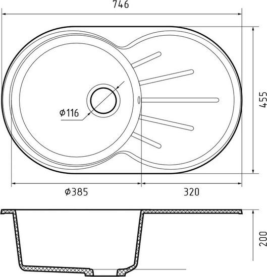 Кухонная мойка GranFest GF-R750L (кашемир)- фото3