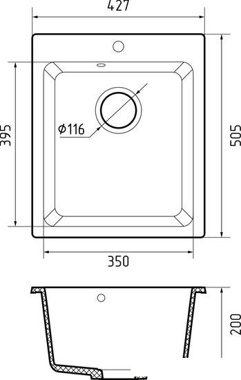 Кухонная мойка GranFest Practic GF-P505 (кашемир)- фото3