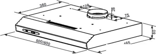 Кухонная вытяжка HOMSair Horizontal 60 (нержавеющая сталь)- фото2