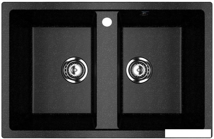 Кухонная мойка Ulgran U-608 (308 черный)- фото