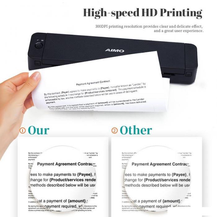 Портативный принтер Aimo P832 A4 Mobile Printer- фото3