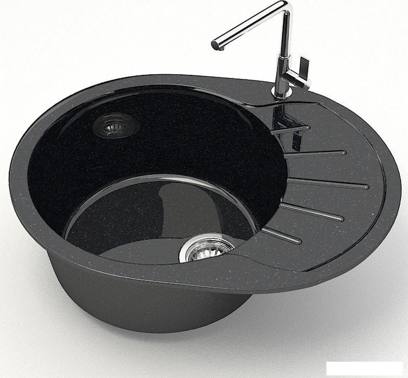 Кухонная мойка MARRBAXX Карельский камень модель 10/Q4 (черный)- фото2