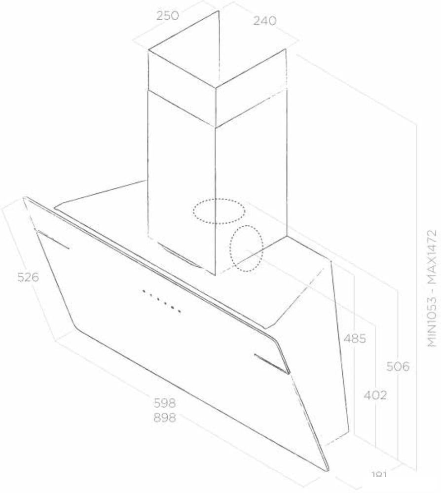 Кухонная вытяжка Elica L'essenza BL/A/90 PRF0117374A- фото4