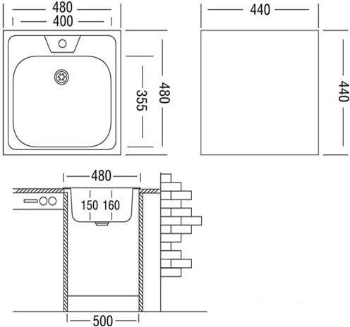 Кухонная мойка Ukinox Классика CLM480.480 ---4C 0C- фото2