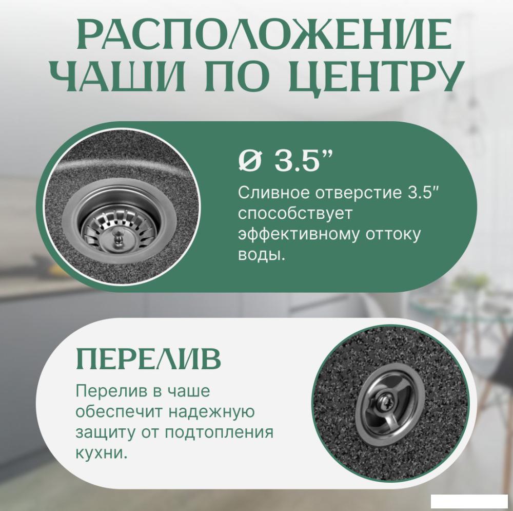 Кухонная мойка Saniteco Nova (графит)- фото2