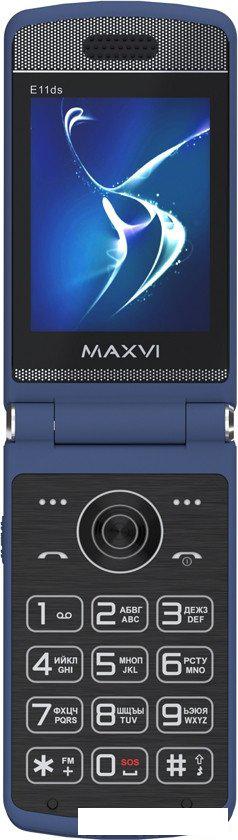 Телефон Maxvi E11ds (синий/серебристый)- фото4