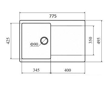 Кухонная мойка Zigmund & Shtain Rechteck 775 (речной песок)- фото3