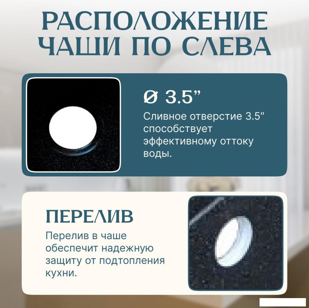 Кухонная мойка Saniteco Fortis (черный)- фото2