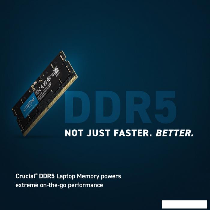 Оперативная память Crucial 32ГБ DDR5 SODIMM 5600 МГц CT32G56C46S5- фото2