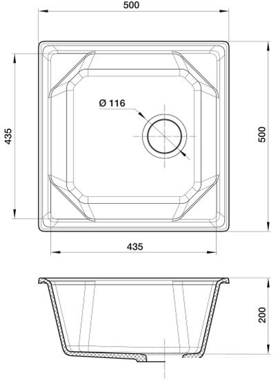 Кухонная мойка GranFest GF-U-500 (белый)- фото3